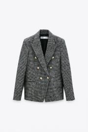 Double breasted houndstooth blazer at Zara