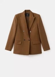 Double-breasted linen suit blazer - Women MANGO USA at Mango