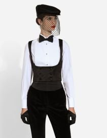 Double-breasted silk duchesse tuxedo jacket in Black for Women DolceampGabbana US at Dolce & Gabbana