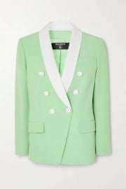 Double-breasted two-tone crepe blazer at Net a Porter