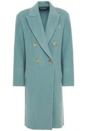 Double-breasted wool-blend felt coat at The Outnet