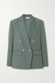 Double-breasted woven blazer at Net A Porter