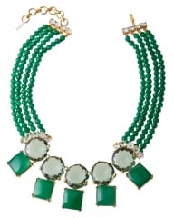 Double row green statement necklace at Charm & Chain