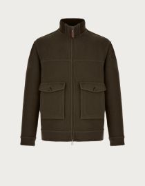 Double wool-blend outerwear in green - Canali US at Canali