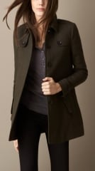 Double wool twill coat at Burberry