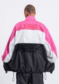 DoubleT Pink Chaos Embroidery Track Jacket at 017