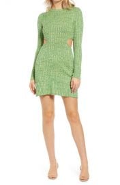 Dove Cutout Long Sleeve Ribbed Sweater Dress at Nordstrom