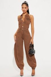 Downtown Girl Balloon Jumpsuit - Chocolate Fashion Nova at Fashion Nova
