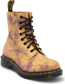 Dr Martens 1460 Pascal Boot in Burnt Yellow Grunge Tie Dye at Nordstrom Rack