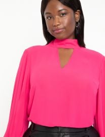 Dramatic Sleeve Blouse with Cutout at Eloquii