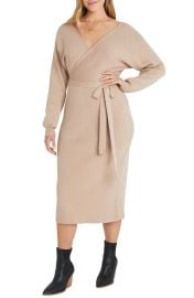 Drape Long Sleeve Wrap Sweater Dress at Nordstrom