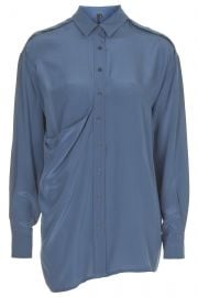 Drape pocket silk shirt at Topshop