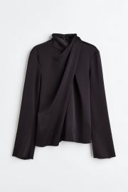 Draped Blouse - Black - Ladies HampM US at H&M