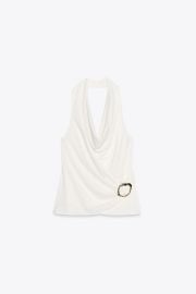 Draped Buckle Top at Zara