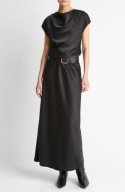 Draped Cowl Neck Cap Sleeve Midi Dress at Nordstrom Rack