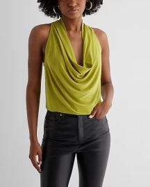 Draped Cowl Neck Racerback Tank at Express