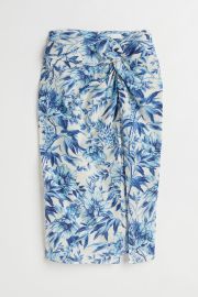 Draped Linen Blend Skirt at H&M