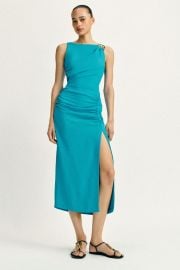 Draped Midi Dress With Gold Applique at Zara