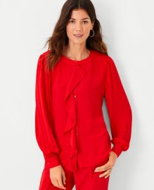 Draped Mixed Media Blouse at Ann Taylor