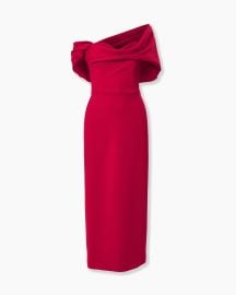 Draped Off Shoulder Column Dress at Carolina Herrera