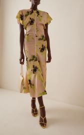 Draped Printed Midi Dress By Victoria Beckham at Moda Operandi