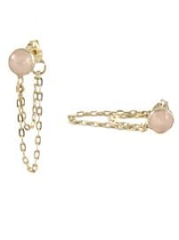 Draped Rose Quartz Earrings at Peggy Li