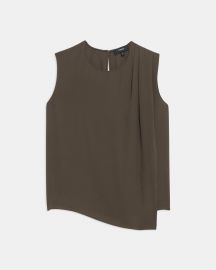 Draped Shoulder Top in Silk Georgette by Theory at Theory