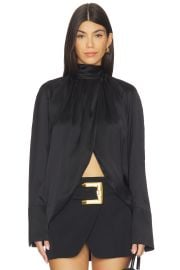 Draped Silk Blouse at Revolve