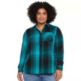 Draped Twill Shirt at Kohls