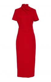 Draped Wool-Crepe Midi Dress at Moda Operandi