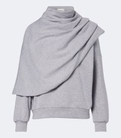 Draped cotton-blend jersey sweatshirt at Mytheresa
