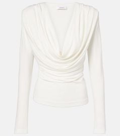 Draped jersey top at Mytheresa