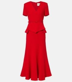 Draped peplum wool midi dress at Mytheresa