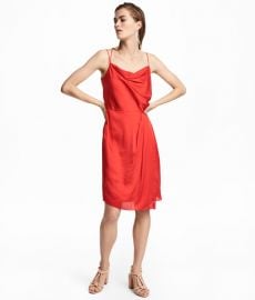 Draped satin dress at H&M