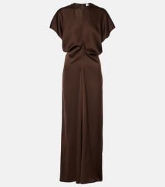 Draped satin maxi dress at Mytheresa