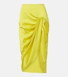Draped satin pencil skirt at Mytheresa