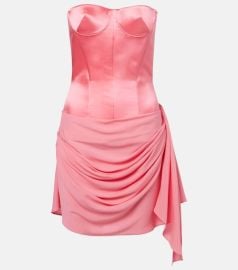 Draped silk corset dress at Mytheresa