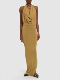 Draped silk knit halter neck long dress - Petar Petrov - Women Luisaviaroma at Luisaviaroma