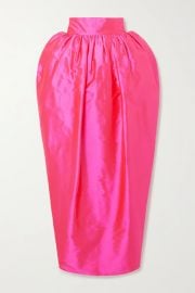 Draped silk-taffeta midi skirt at Net a Porter