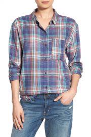 Drapey Plaid Boyfriend Shirt at Nordstrom Rack