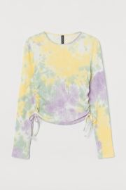 Drawstring Top - Light yellowmulticolored - Ladies  HampM US at H&M