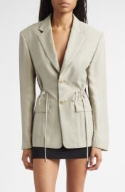 Drawstring Waist Silk Jacket at Nordstrom