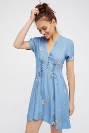 Dream Girl Mini Dress in Chambray Multi at Free People