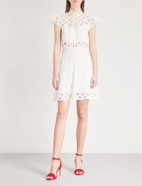 Dress: Cutout embroidered lace mini dress by Sandro at Selfridges