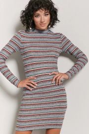 Dress: Marled Ribbed Knit Striped Dress by Forever 21 at Forever 21