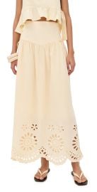 Dress To Laser Cut Maxi Skirt Beige Shell S at Shopbop
