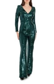 Dress the Population Carson Sequin Long Sleeve Jumpsuit at Nordstrom