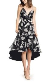 Dress the Population Delphine High-Low Organza Dress in Black Multi Size Xx-Large at Nordstrom