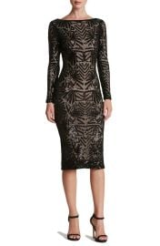 Dress the Population Emery Long Sleeve Sequin Cocktail Dress at Nordstrom