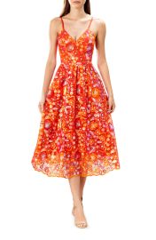 Dress the Population Maren Floral Sequin Fit Flare Cocktail Dress in Poppy Multi at Nordstrom